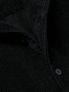 Les Tien - Camp-Collar Cotton-Corduroy Shirt - Black