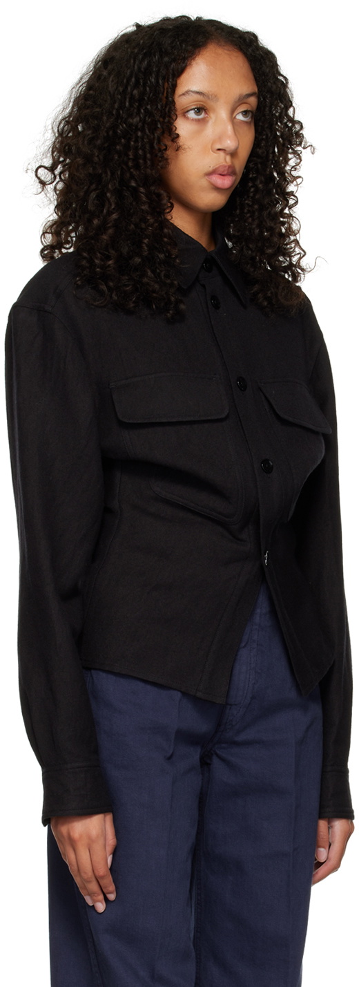 BLACK SHIRT IN DAMIER FABRIC