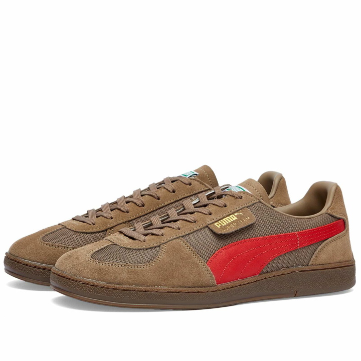 Photo: Puma Men's Super Team OG Sneakers in Totally Taupe/For All Time Red