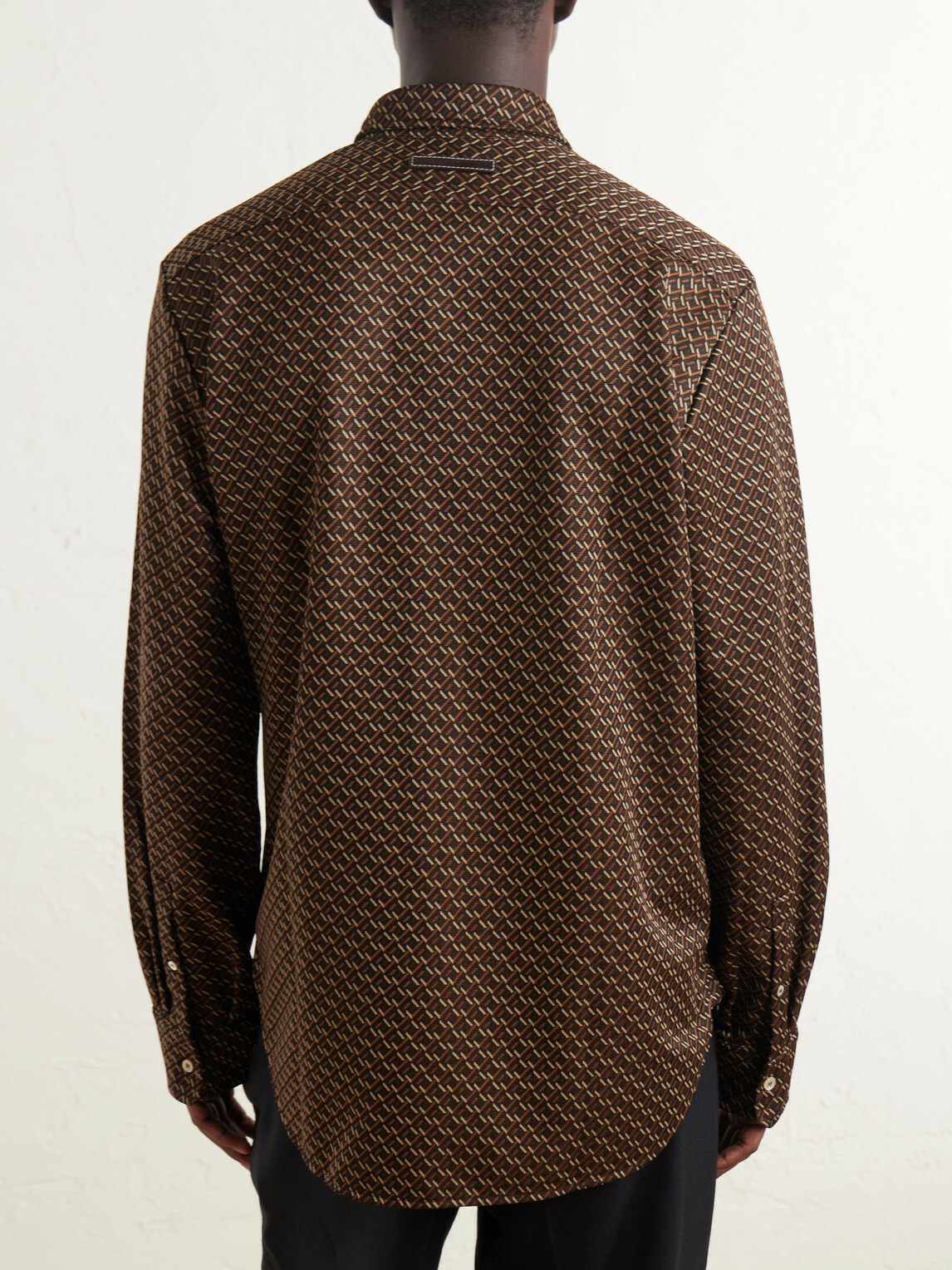 Wales Bonner - Doshi Button-Down Jacquard-Knit Shirt - Brown