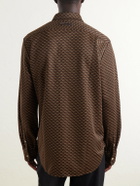 Wales Bonner - Doshi Button-Down Jacquard-Knit Shirt - Brown