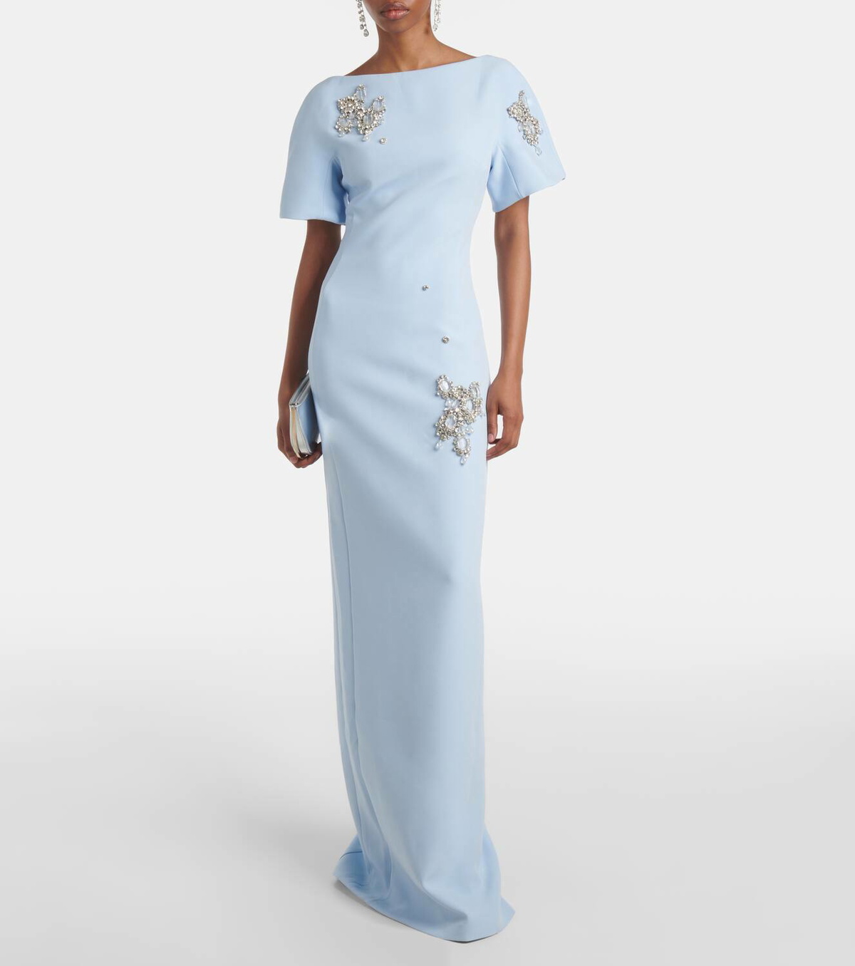 sachin and babi light blue dress Safiyaa Lacin crystal-embellished cocktail dress Safiyaa