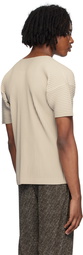 HOMME PLISSÉ ISSEY MIYAKE Beige Color Pleats T-Shirt