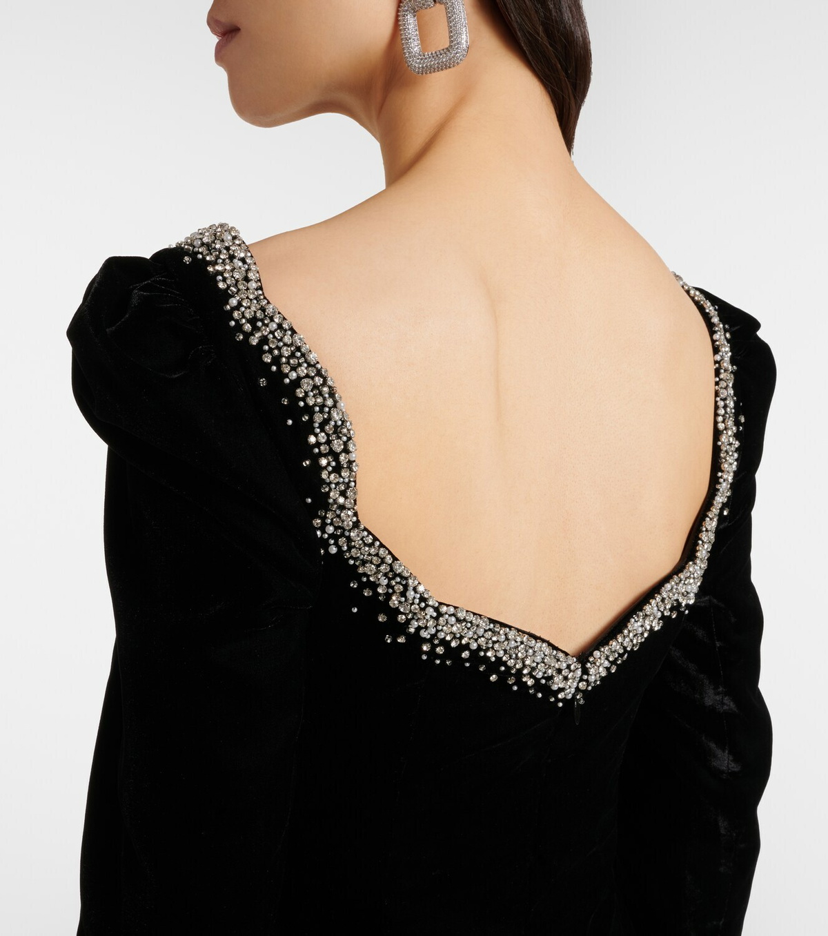 Clio Peppiatt Edie crystal-embellished velvet minidress