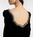 Clio Peppiatt Edie crystal-embellished velvet minidress