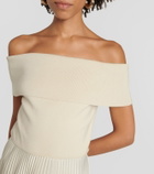 Polo Ralph Lauren - Off-the-shoulder pleated midi dress