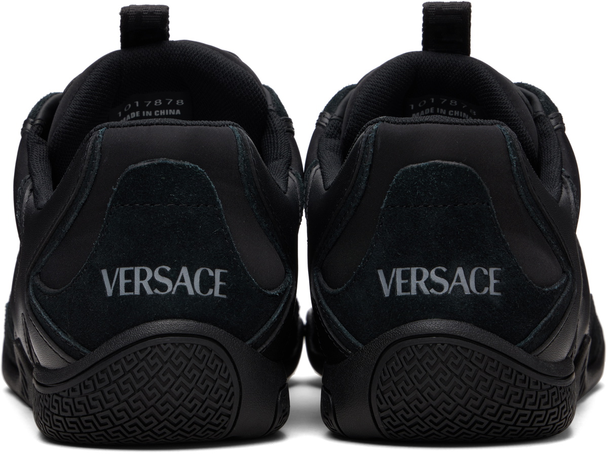 Versace Black Galaxia Leather Sneakers