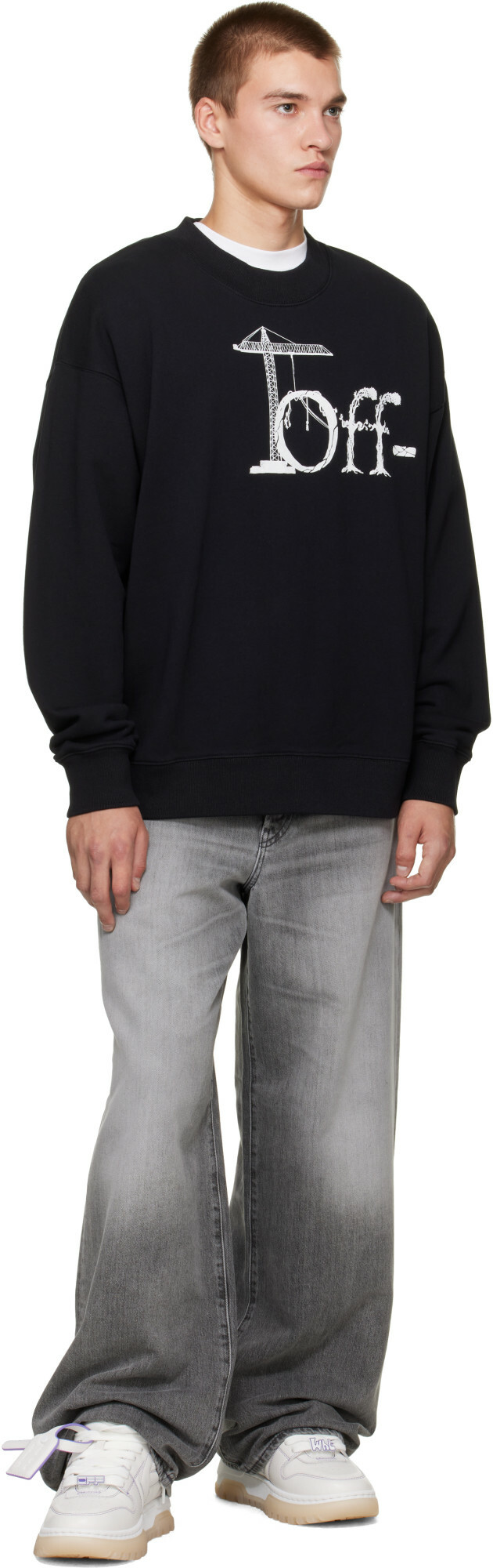 Off-White Black Shared Logo Skate Crewneck Sweatshirt