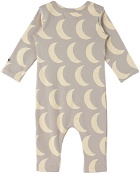 Bobo Choses Baby Gray Moon All Over Jumpsuit