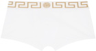 Versace Underwear Three-Pack White Greca Border Boxer Briefs