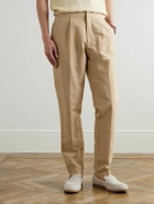 Orlebar Brown - Carsyn Tapered Pleated Linen and Cotton-Blend Trousers - Neutrals