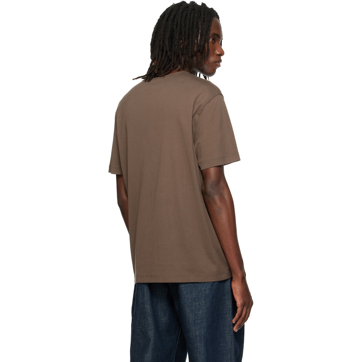 LEMAIRE Brown Scoop-Neck T-shirt
