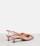 Valentino Garavani VLogo cloqué jacquard slingback pumps