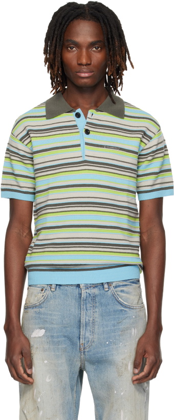 Photo: Andersson Bell Blue & Green Stripe Wool Polo