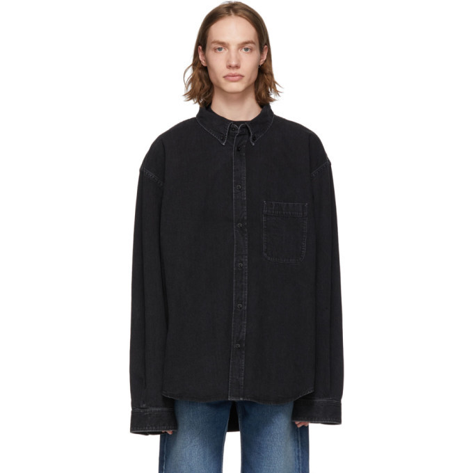 Photo: Balenciaga Black and Green Denim Shirt