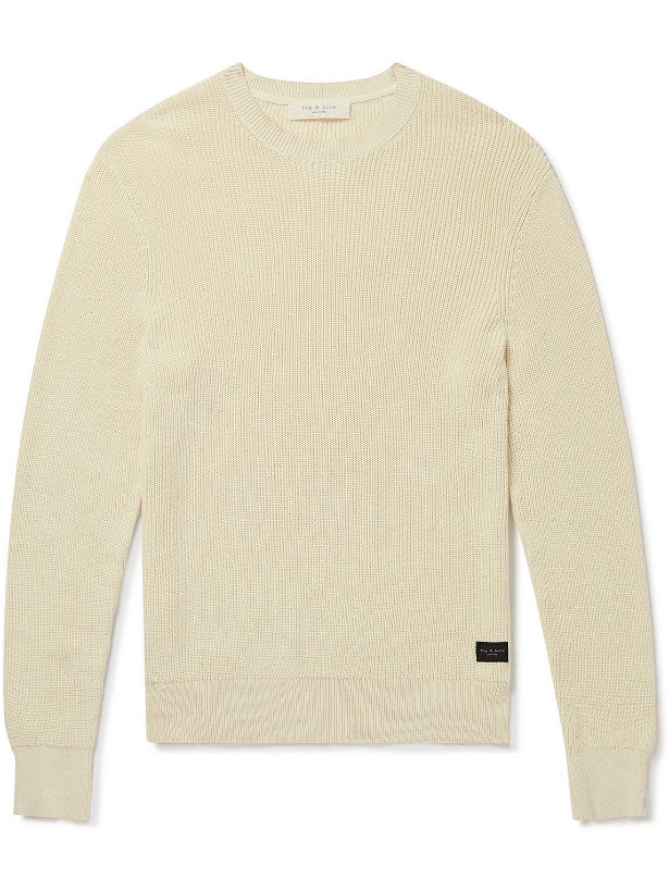 Photo: Rag & Bone - Future Staples Dexter Ribbed Organic Cotton Sweater - Neutrals