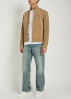 Boss Knit Suede Jacket Khaki