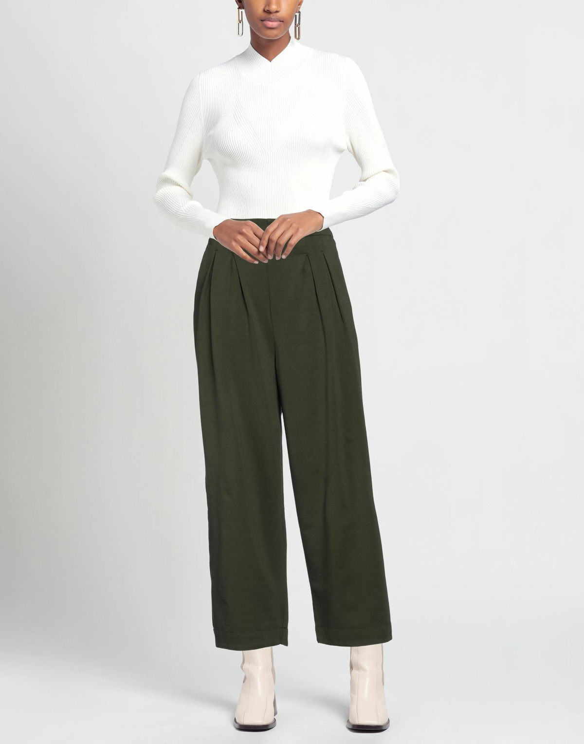 Alessia Santi Womens Pants Military in Green