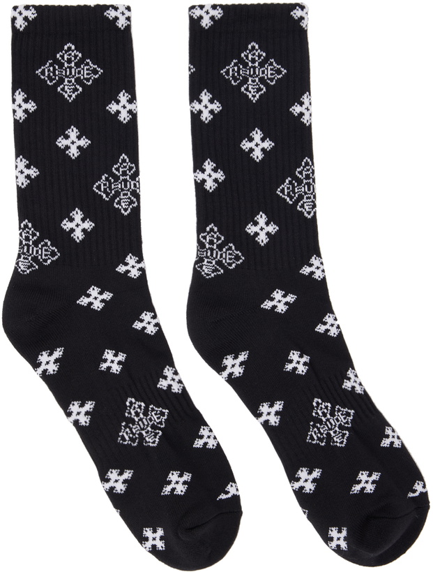 Photo: Rhude Black Cross Paisley Jacquard Socks