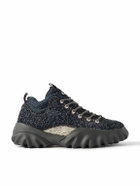 Oakley Factory - Edge Mesh, Canvas and Rubber-Trimmed Brushed-Suede Boots - Blue