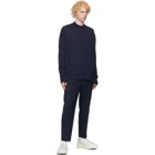 Jil Sander Navy Wool Cropped Trousers