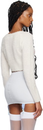 Pristine SSENSE Exclusive White & Pink Bunny Cardigan
