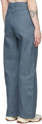 AMOMENTO Blue Straight Jeans