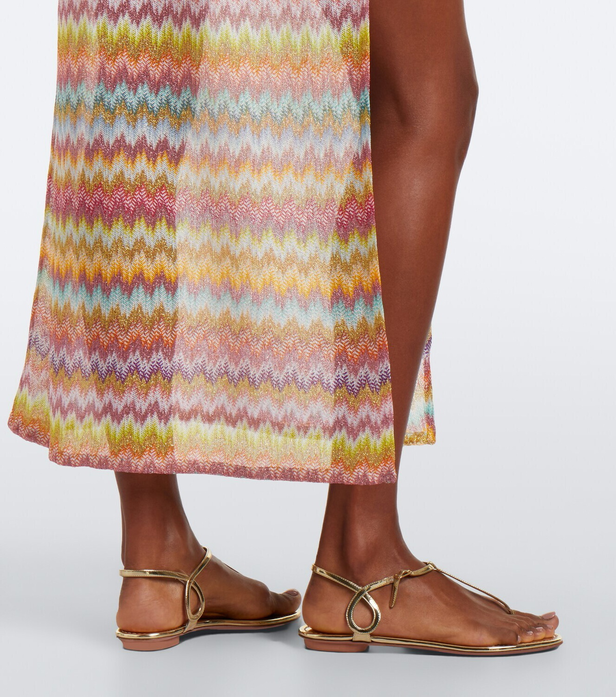 Missoni One-shoulder lamé maxi dress
