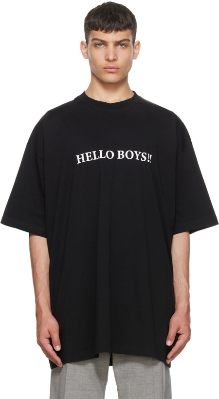 Photo: VETEMENTS Black 'Hello Boys' T-Shirt