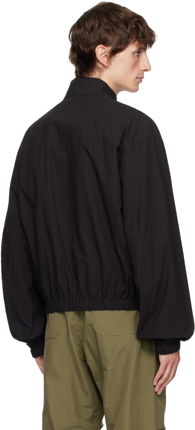 John Elliott Black Cotton Harrington Jacket
