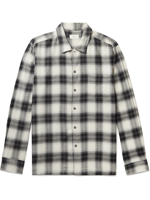 Photo: Altea - Harris Checked Cotton and Lyocell-Blend Flannel Shirt - Gray