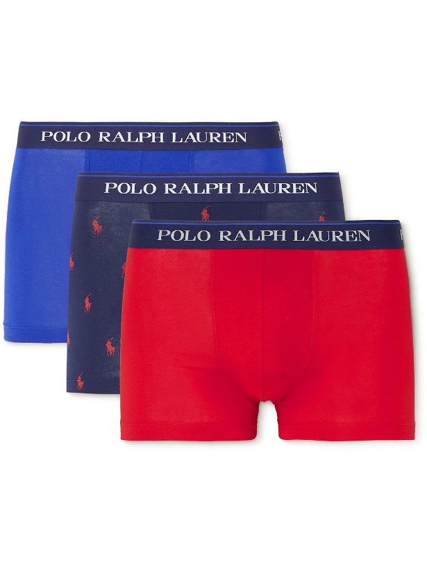 Photo: Polo Ralph Lauren - Three-Pack Stretch-Cotton Jersey Boxer Briefs - Multi