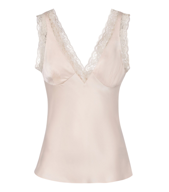 Photo: Posse Blake lace-trimmed silk satin top