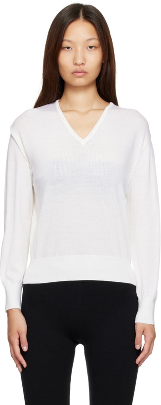Photo: Nothing Written White Sane V-neck Sweater
