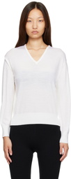 Nothing Written White Sane V-neck Sweater