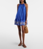 Poupette St Barth Cleo embellished floral satin minidress