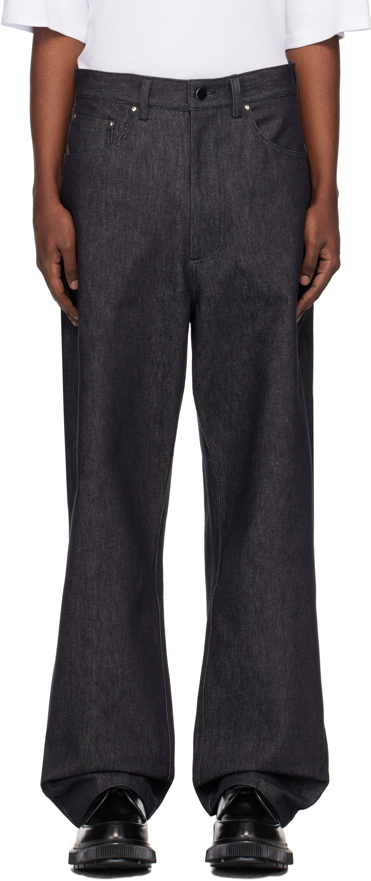 Lownn Navy Wide-Leg Jeans