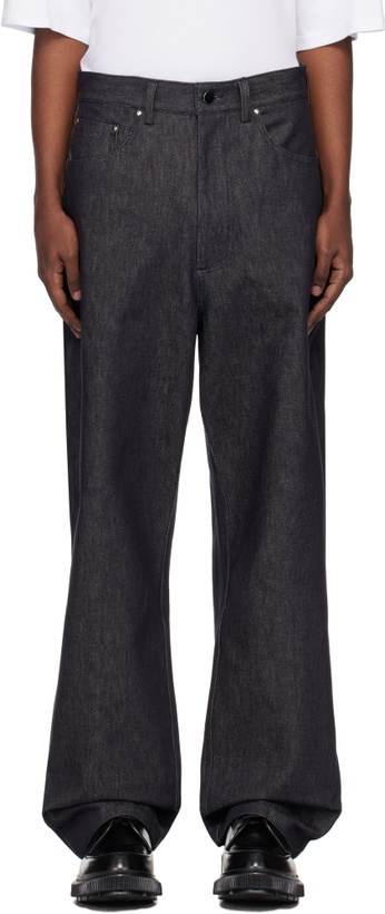 Photo: Lownn Navy Wide-Leg Jeans
