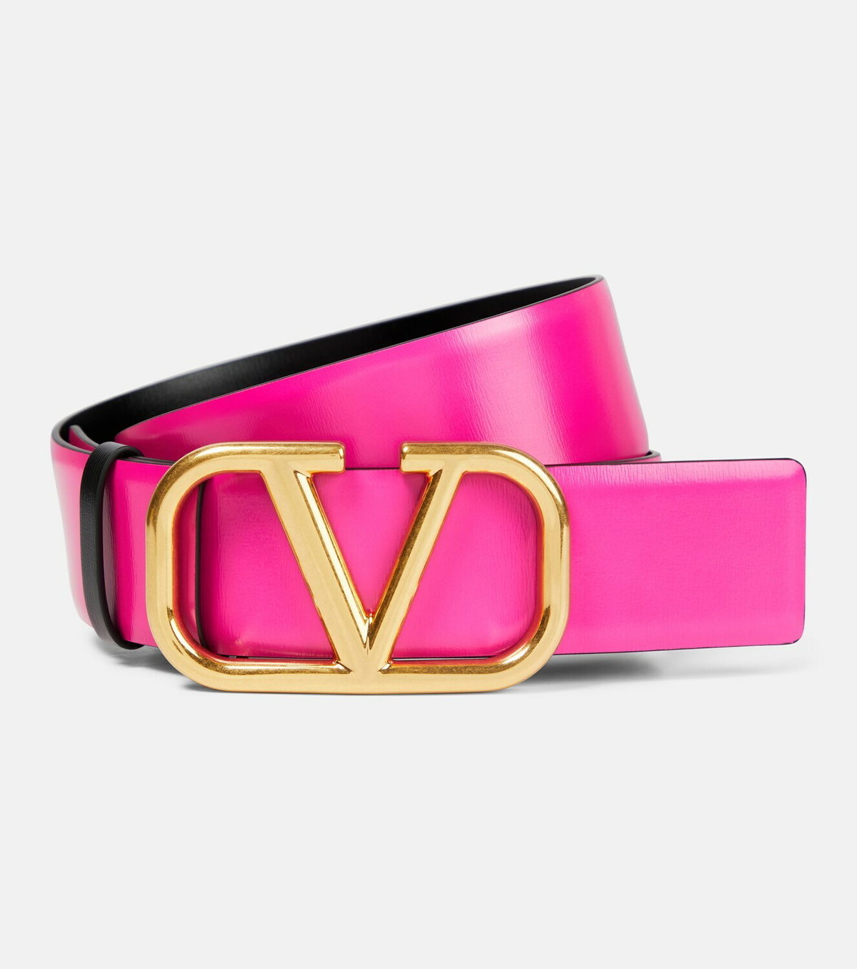 One Stud Embellished Leather Belt in Pink - Valentino Garavani