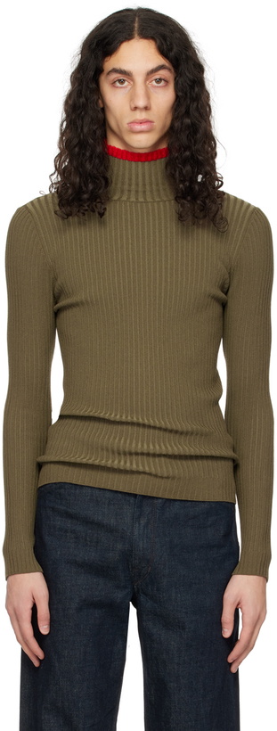 Photo: ANDREĀDAMO Khaki Striped Turtleneck