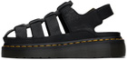 Dr. Martens Black Wrenlie Grizzly Leather Fisherman Sandals
