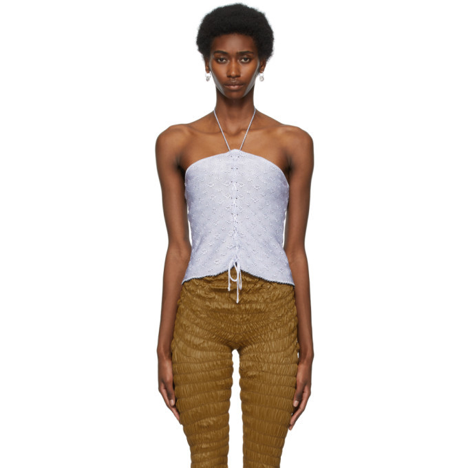 Photo: Gauntlett Cheng SSENSE Exclusive Purple V Tank Top