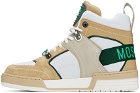 Moschino Beige & White Streetball High-Top Sneakers
