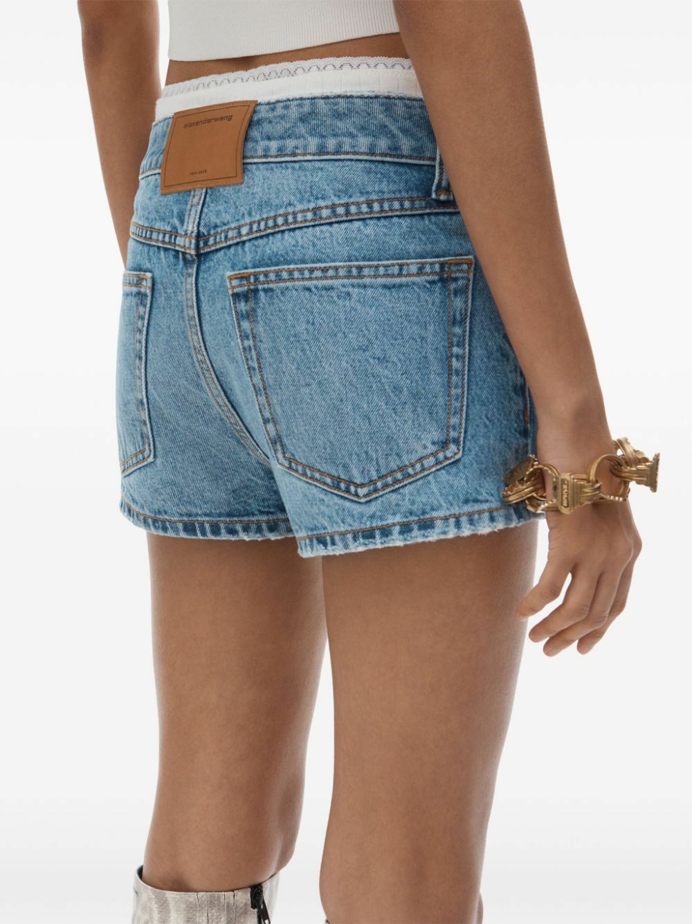 ショーツ ALEXANDER WANG REGENERATED DENIM SHORTS WITH CHAIN BELT ALEXANDERWANG | Chain Belt High Rise Denim Skort | Women