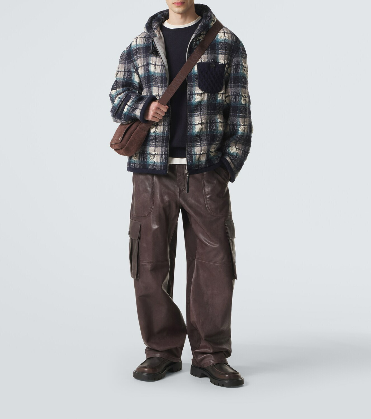 Loewe Plaid wool and linen jacket