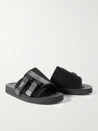 Suicoke - KAW-VS Webbing-Trimmed Suede Sandals - Black