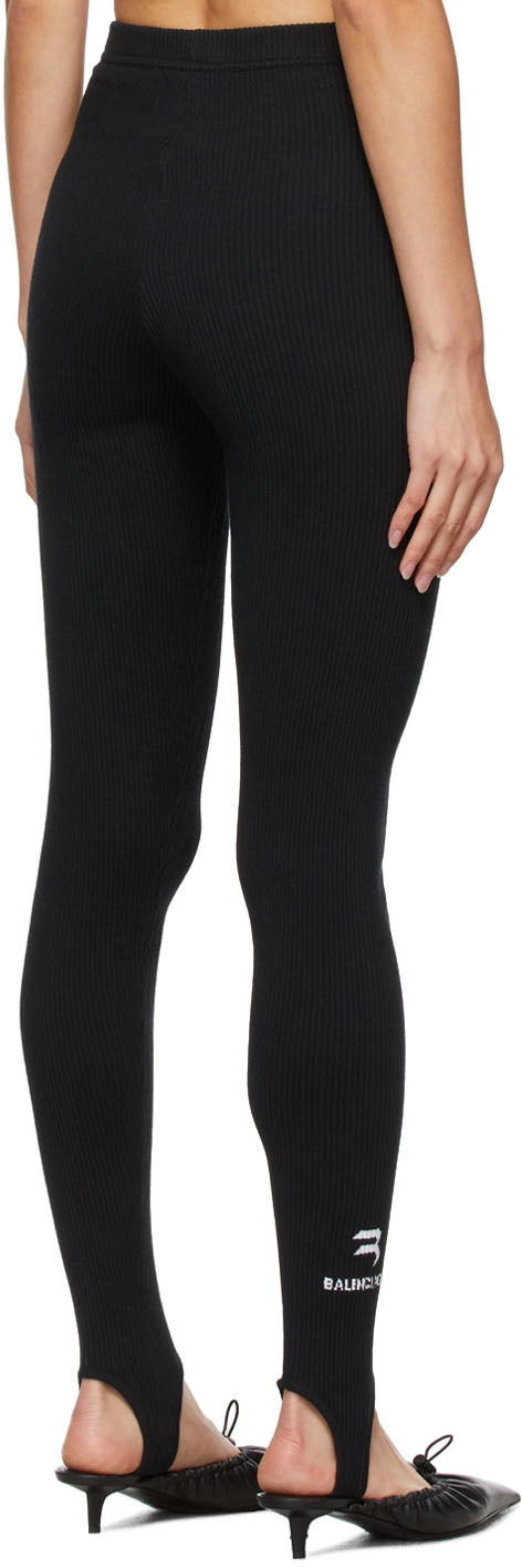 Balenciaga Logo Rib Knit Leggings on Garmentory