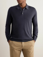 Incotex - Wool-Blend Polo Shirt - Blue