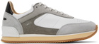 Spalwart White & Gray Dash Low Sneakers