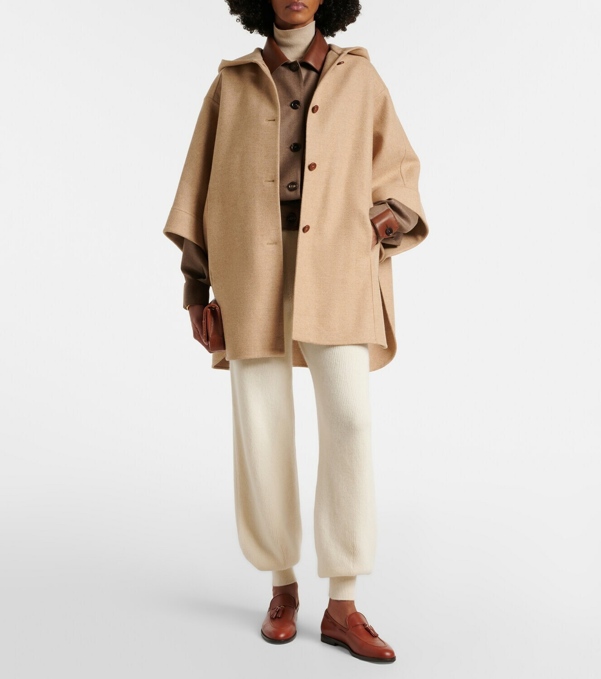 Loro Piana Belted wool and cashmere cape